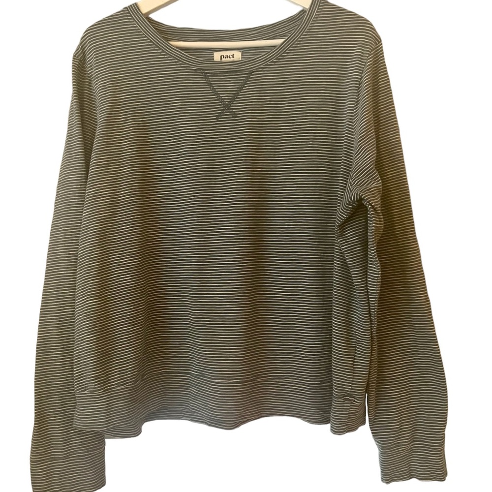 PACT long sleeve striped organic cotton tee 2xl